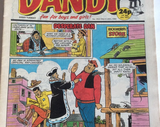 Vintage Dandy comics , 1990  freepost  U.K.