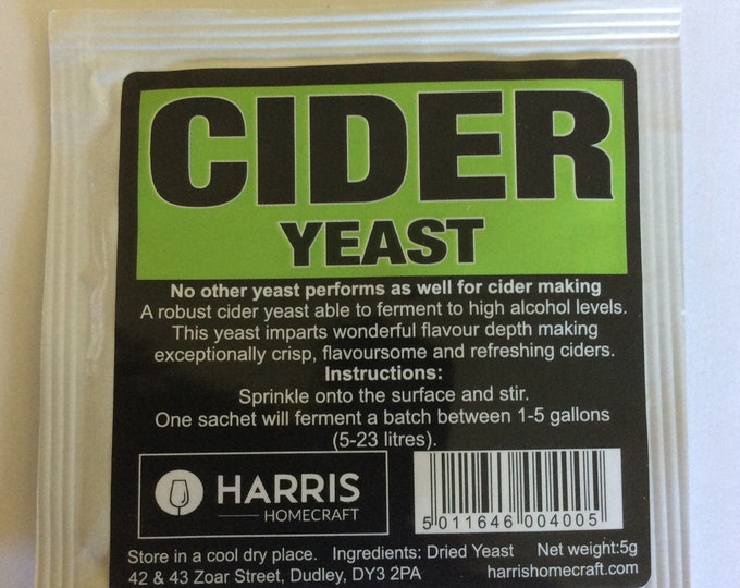 Harris, Cider yeast, 5g sachet general cider yeast Freepost U.K.
