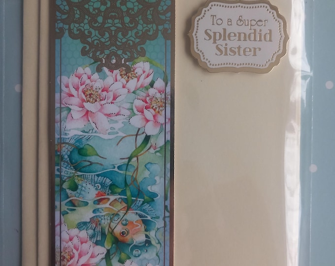 Hand made Birthday card,  Sister , left blank inside, card and envelope