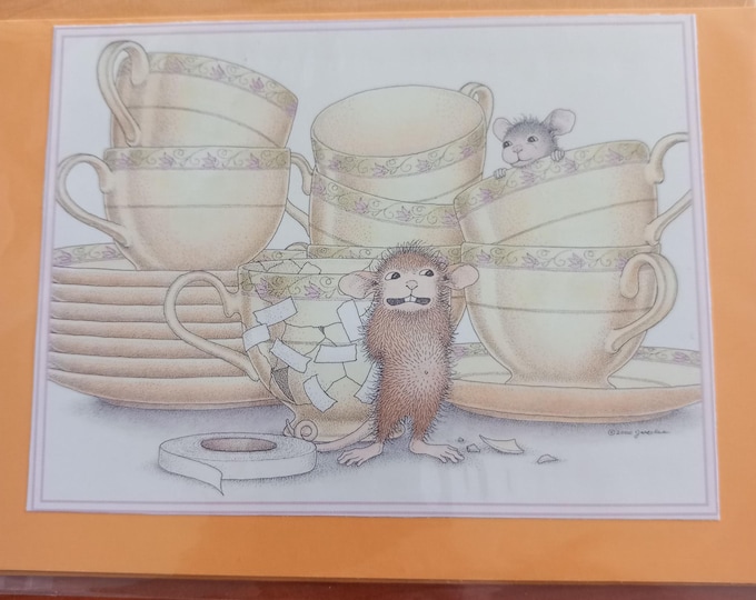 Hand made greeting card Mice and friends, blank card ,Various sizes