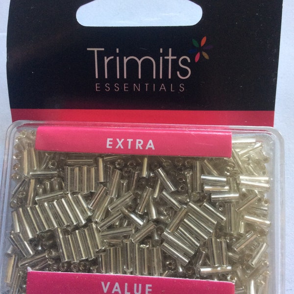 Trimits Essentials, glass bugle beads silver,  jewellery making, craft, Freepost U.K.