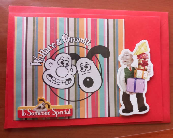 Hand made greeting cards, Wallace and Grommit, various designs, left blank Freepost Uk
