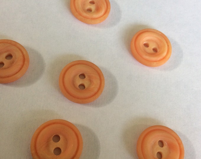 Pack 6, 15 mm diameter,  peach ,  2 hole ,plastic  buttons Freepost U.K.