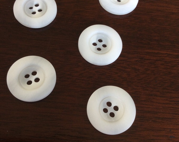 Pack 6, 17 mm diameter,  white marble  effect ,plastic  buttons Freepost U.K.