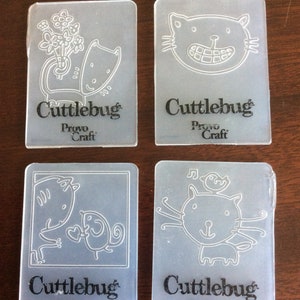 Cuttlebug Provo Craft,pk 4 embossing folders, Animals , 7cm x 5cm, Freepost U.K. image 1