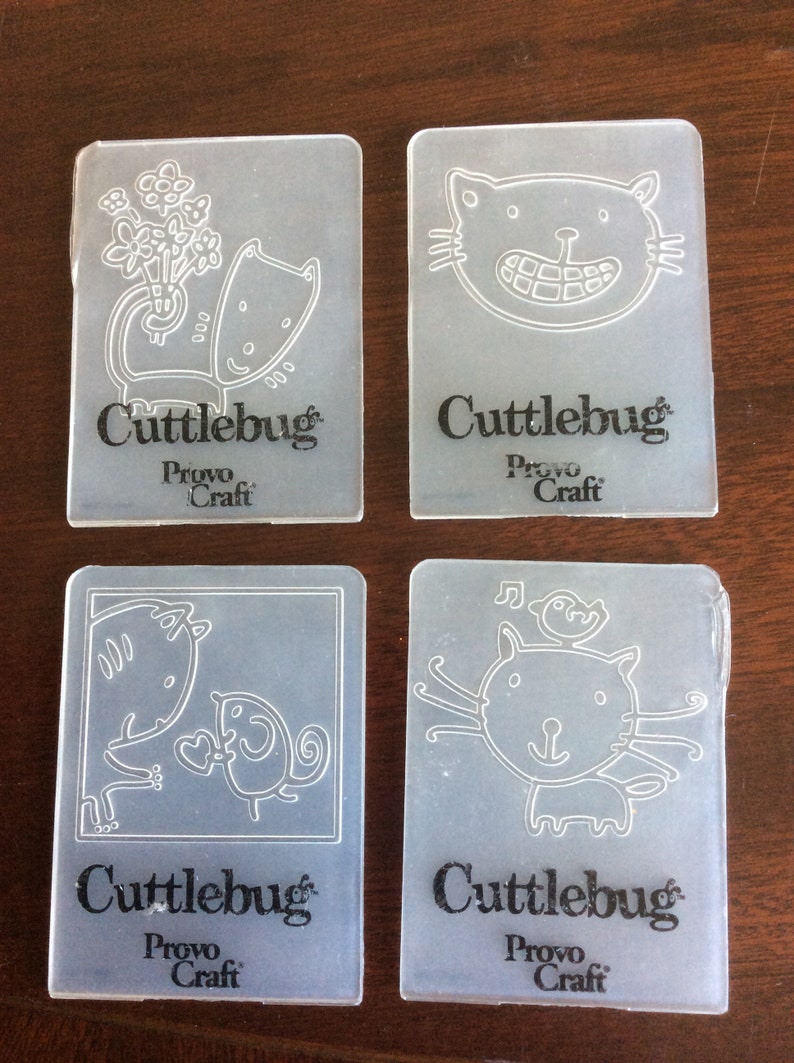 Cuttlebug Provo Craft,pk 4 embossing folders, Animals , 7cm x 5cm, Freepost U.K. image 1