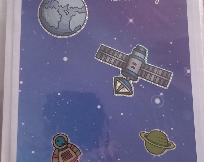 Hand made greeting card ,Space , blank card ,