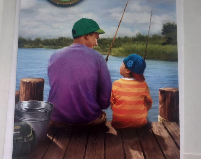 Hand made greeting card , Fishing, for my Dad,A6 card , blank , Freepost U.K. Fathers day