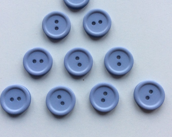 Pack 10 , 16 mm ,  BLUE  , 2 hole hole buttons Freepost uk
