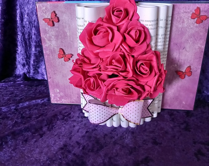Book Sculpture Bouquet  red