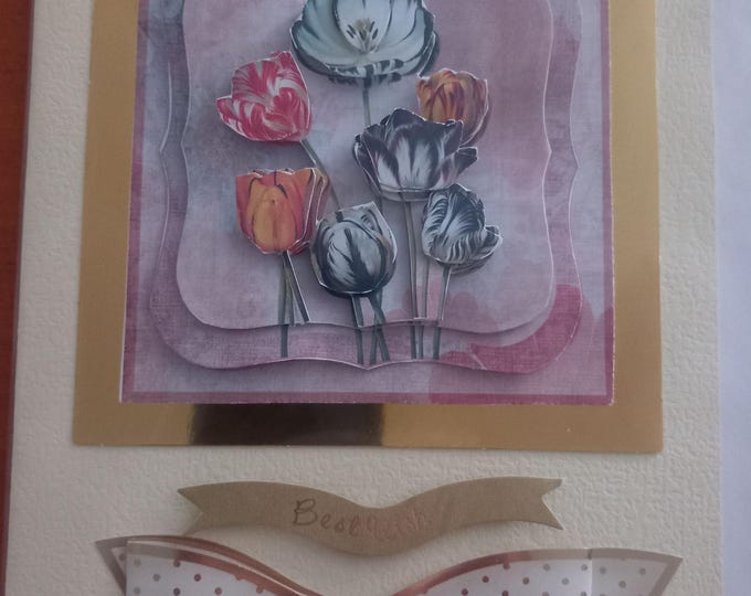 Hand made greeting card ,Best Wishes,blank card ,