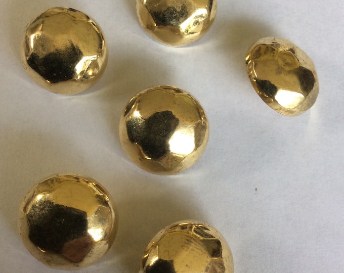 Pack 6, 18;mm diameter,  gold effect plastic  buttons Freepost uk
