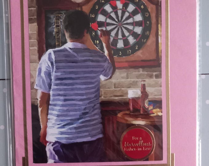 Hand made Birthday card,  For a Marvellous Father in Law , left blank inside, A5 card and envelope  (no 102)