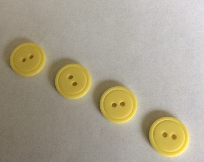 Pack 4 , 16 mm , yellow 2 hole  plastic buttons Freepost uk