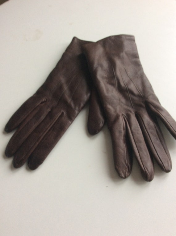 Vintage,Ladies brown leather gloves, by Fownes of… - image 1