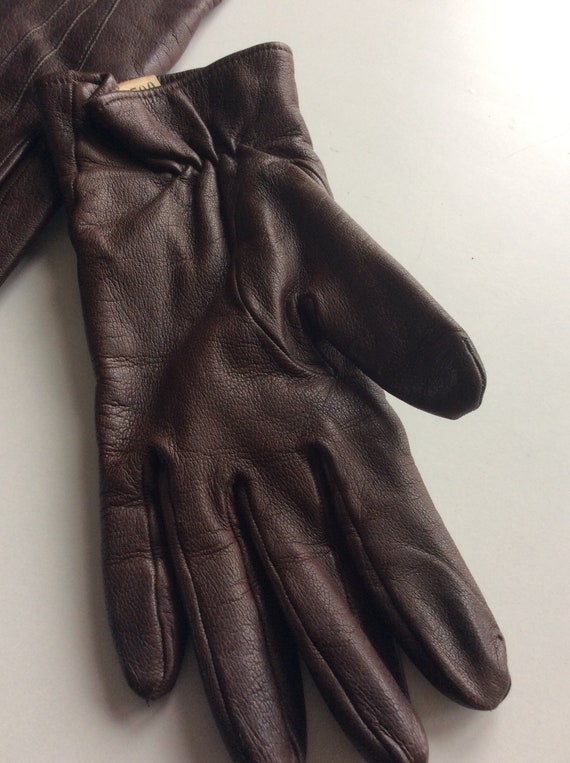 Vintage,Ladies brown leather gloves, by Fownes of… - image 2
