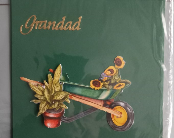 Hand made greeting cards  , GRANDAD Birthday card with envelope  , blank card