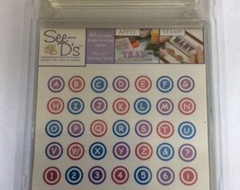 See Ds ready to cling stamps and 4 1/2” clear block, ,set 46 stamps Freepost U.K.