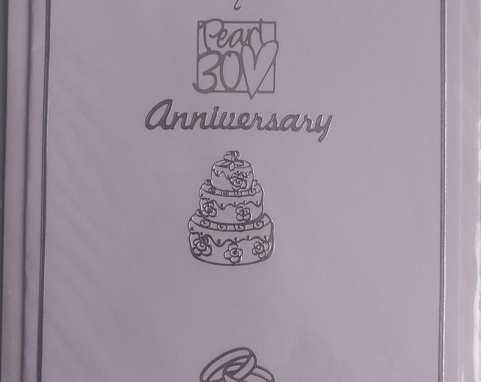 Hand made Pearl  Wedding Anniversary (30)  Cards Various designs, left blank inside, card and envelope