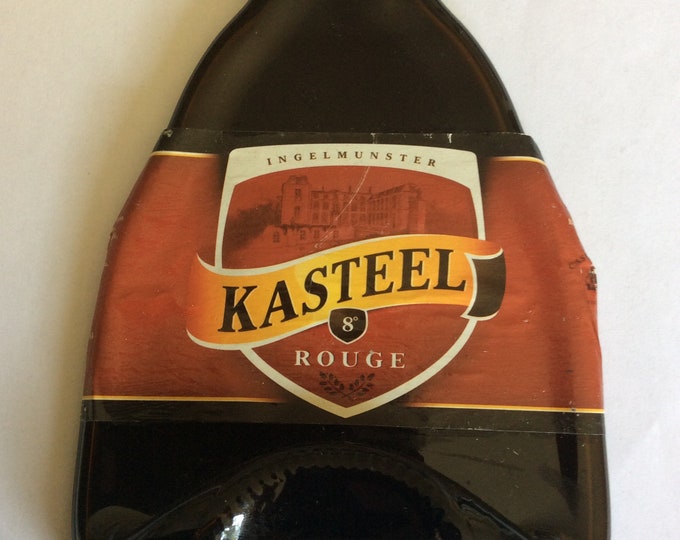 Flattened beer bottle , Kastell, Rouge, Ingelmunster ,  33 cl  bottle,great gift idea,  Father's day