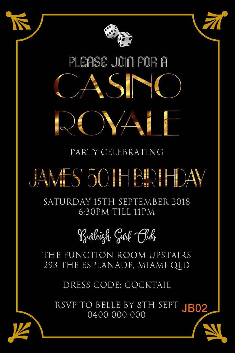 10 X Invitations Bond Girl James Bond Personalised Party Invites