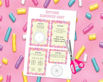 Indoor Birthday Scavenger Hunt Treasure Hunt for Older Kids, Birthday Scavenger Hunt, Teen Spy Hunt, Birthday Game and Puzzles
