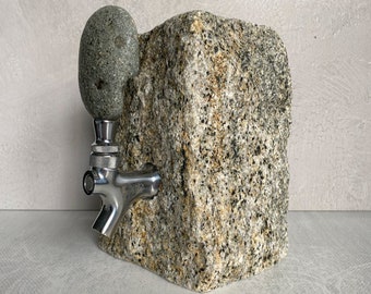 Colorful Natural Granite Stone Drink/Beverage Dispenser | Liquor and Wine Lovers | Unique Rock Gift | Home Barware Accessory | Made in USA