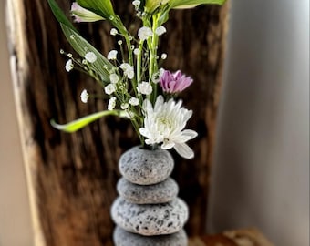 Cairn Vase – Handcrafted from Naturally Tumbled Beach Stones