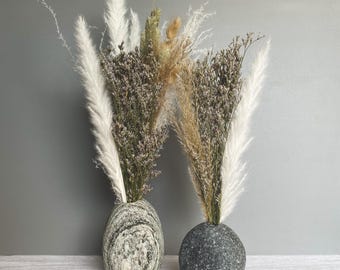 Handcrafted Granite Stone Vase: Elegant Floral Arrangement Decor - Petite Vase 2-3" tall.