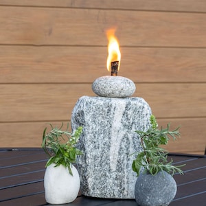 Granite Tiki Torch – Copper Hardware, Coastal Patio Lighting