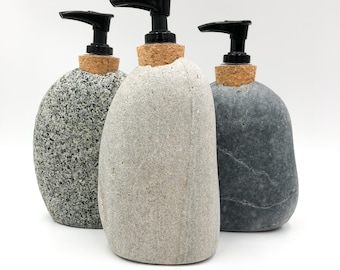 Natural Stone Soap Dispenser – Handcrafted Granite Lotion Pump