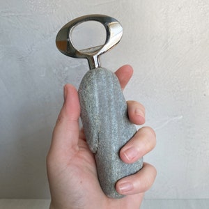 Natural Beach Stone Bottle Opener Real Rock Beer Opener Beverage Tool Bar Accessory Unique Coastal Gift Handcrafted in Maine USA image 4