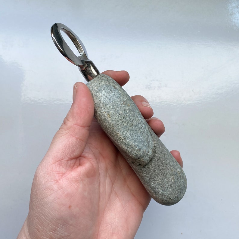 Natural Beach Stone Bottle Opener Real Rock Beer Opener Beverage Tool Bar Accessory Unique Coastal Gift Handcrafted in Maine USA image 10