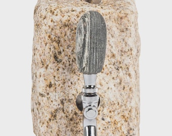 Granite Stone Drink Dispenser – Tan Coastal Liquor & Wine Server, 1.75-Liter Capacity