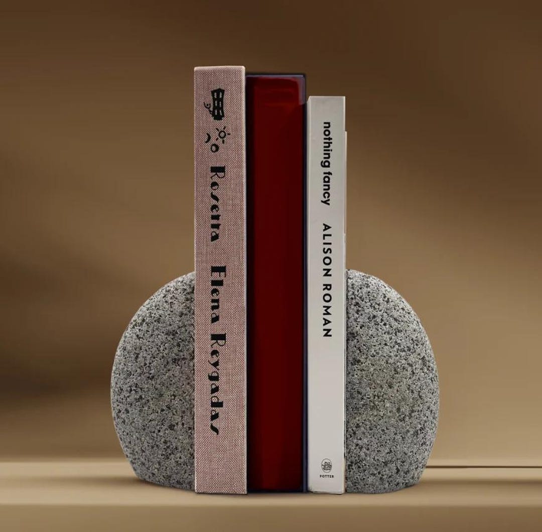 Split Stone Bookends – Set of 2 Natural Granite Rock Book Ends - Etsy