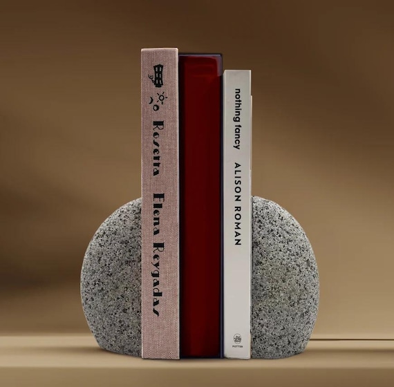 Split Stone Bookends – Set of 2 Natural Granite Rock Book Ends - Etsy