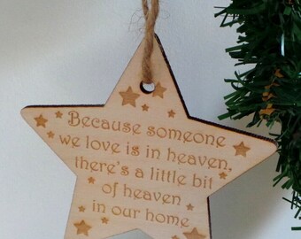 Because someone is in heaven star Christmas Tree decoration