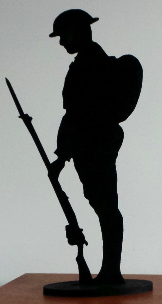 Silhouette War Memorial British Army Tommy Soldier Figure | Etsy