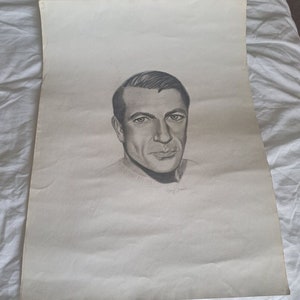 Original Art Work in Pencil Drawing Portrait of US Actor Gary Cooper 5 others available see listing pictures