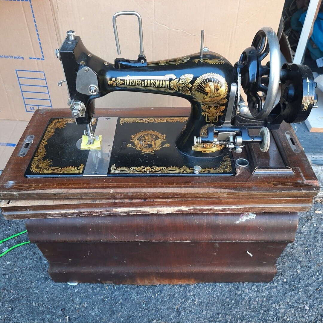 Vintage Frister and Rossmann Model E Long Bed Hand Crank Sewing Machine