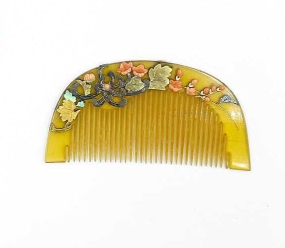 Exquisite Rare Japanese Kushi comb all natural ma… - image 5