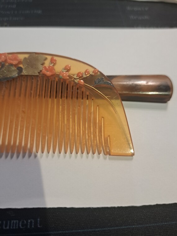 Exquisite Rare Japanese Kushi comb all natural ma… - image 4