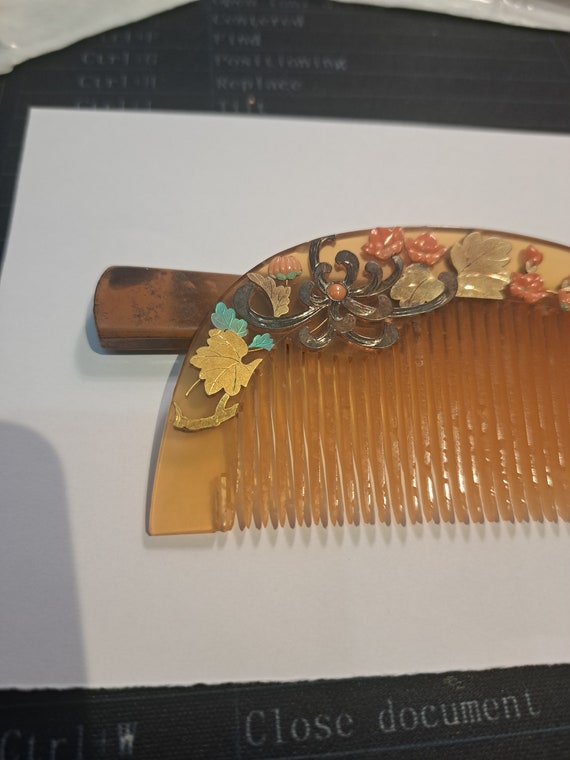Exquisite Rare Japanese Kushi comb all natural ma… - image 3