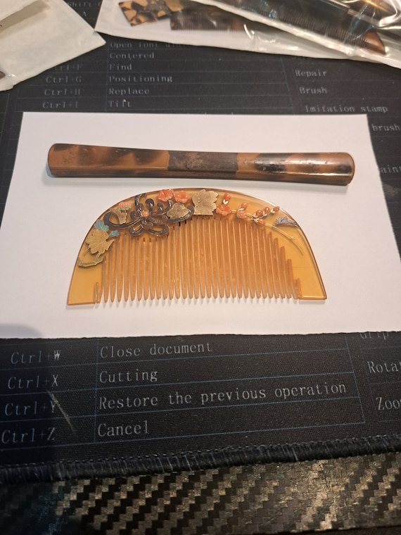 Exquisite Rare Japanese Kushi comb all natural ma… - image 1