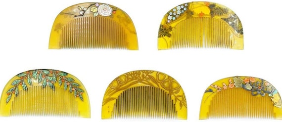 Exquisite Rare Japanese Kushi comb all natural ma… - image 7