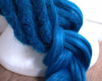 S A L E : Crochet Dreadlock Extension Accent Kit. Long Brown to Blue/Teal Dreads with Loose Ends.