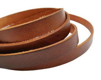 10mm Flat Cord Bulk 3//8/" Genuine Leather Strapping 5-6oz 5 Yards Brown