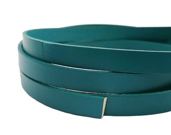 ShapesbyX 10mm Flat Leather Strip Teal 10mmx2mm Leather Band for Bracelet Making Watchband GF10M-135-2