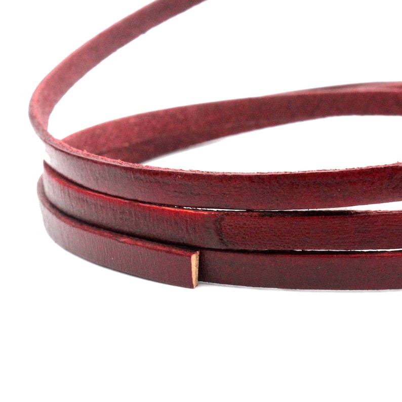5mmx2mm Distressed Red Leather Strip 5x2 Leather Strap for Jewelry Making Beading 1 Yard GF5M157-1