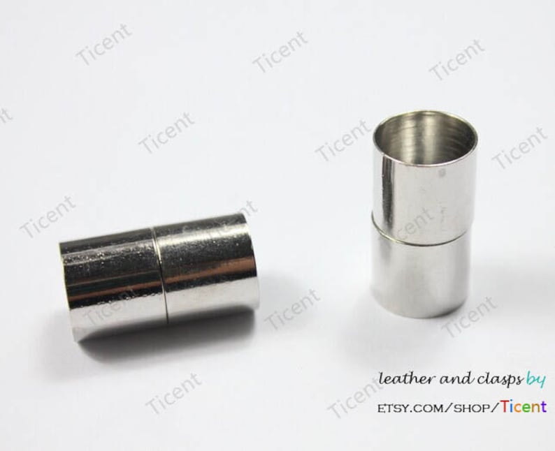 3 Pieces 12mm Hole Silver Round Magnetic Clasp,Big Size Clasp with Thicken Magnet MT12M-433